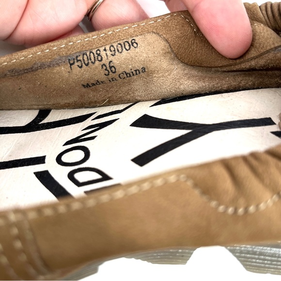 Fly London Sand Brown Nubuck Leather Pled Wedge Elastic Heel Shoe Size 36 - Picture 9 of 10